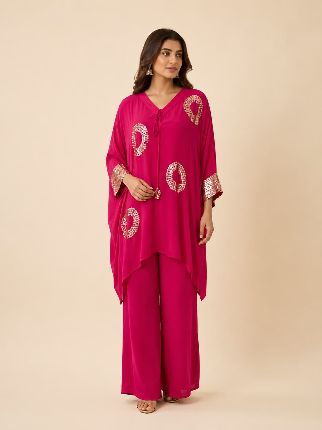 Pure Crepe Fuchsia Co-ord Set