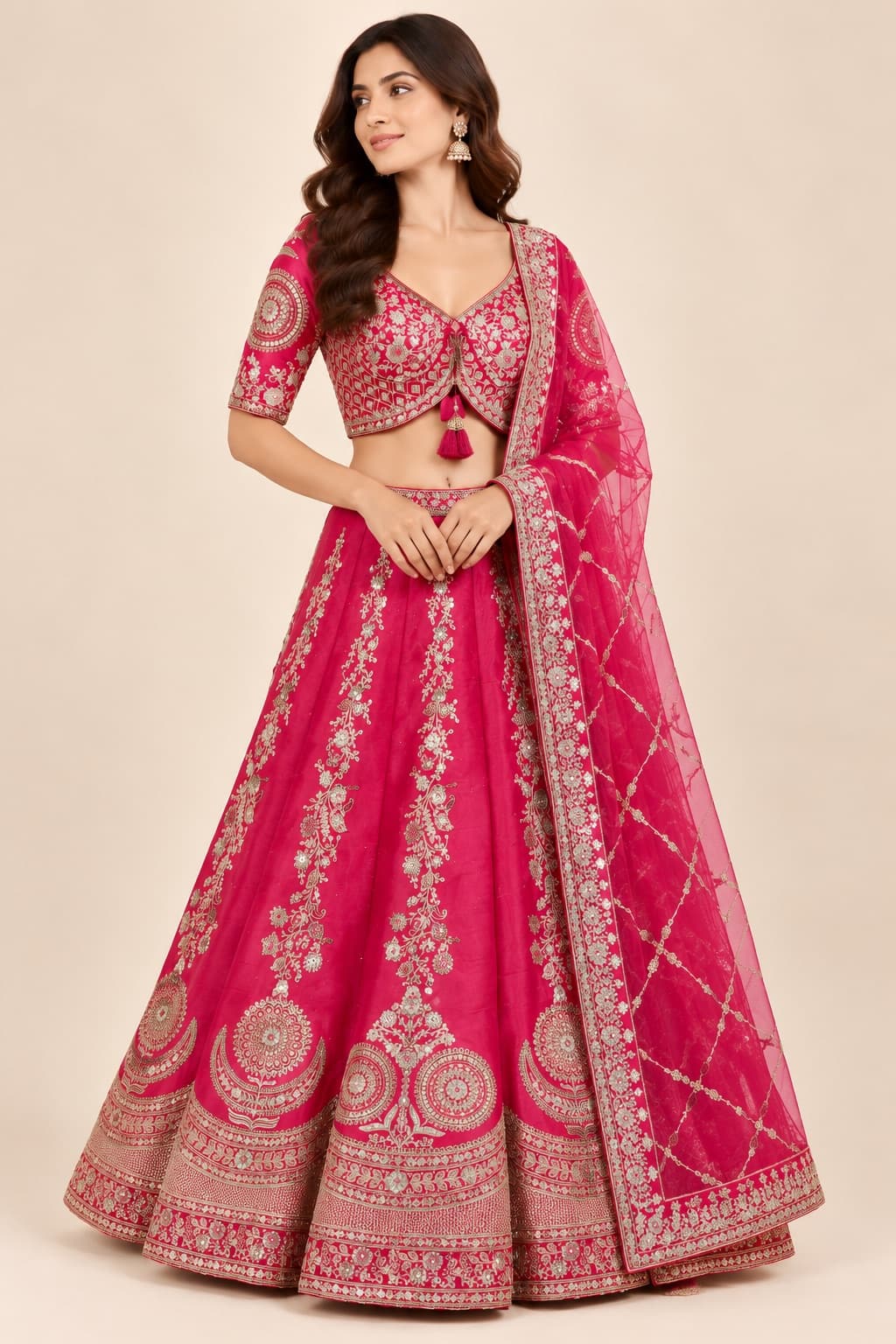 Fuchsia Royale Embroidered Lehenga Set